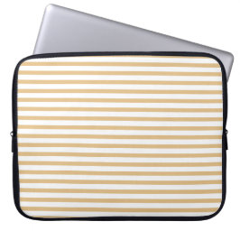 Kamelweißes Streifen-Muster Laptopschutzhülle
