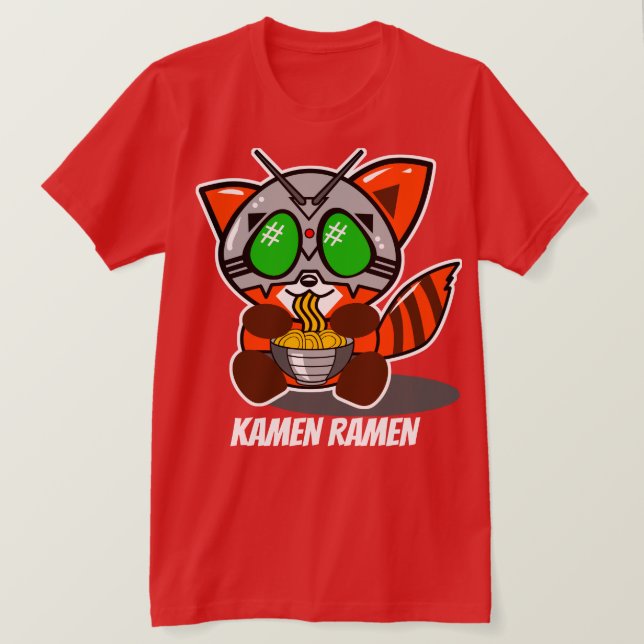 KAMEN RAMEN-RIESIGES ROTER PANDA-T-SHIRT T-Shirt (Design vorne)