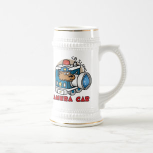 Kamera-Auto Stein Bierglas