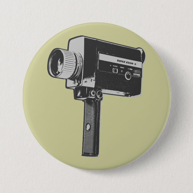 Kamera des Pop-Kunst-Superfilm-8 Button (Vorderseite)