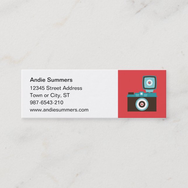 Kamera-Fotograf Spaß-bunter Dianas Lomo Mini Visitenkarte (Vorderseite)