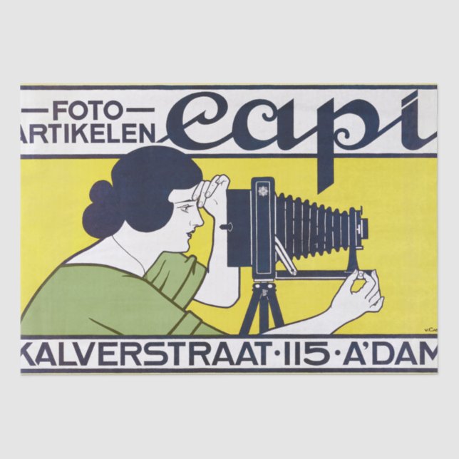 Kamera Frau, Fotograf, Van Caspel Seidenpapier (Vorderseite)