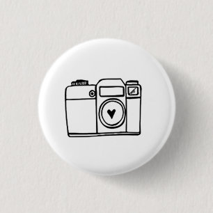 Kamera-Gekritzel Pinback Knopf Button