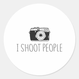 Kamera I Shoot People Shirt Kamera Liebhaber Spaß Runder Aufkleber