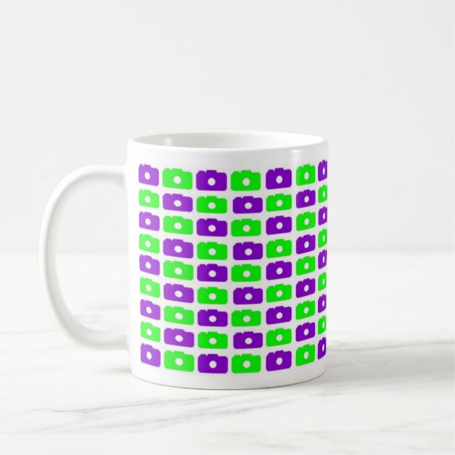 Kamera-Liebe-Tasse (Grün u. Lila) Kaffeetasse (Links)