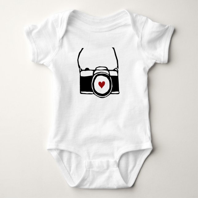 Kamera mit Bügel-Fotograf-Baby-Bodysuit Baby Strampler (Vorderseite)
