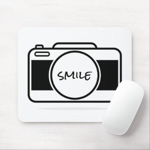 Kamera mit Lächeltext Mousepad