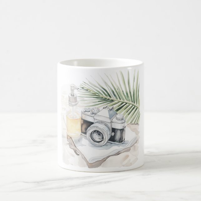 Kamera Tropische Blätter Kaffeetasse (Mittel)