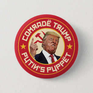 Kamerad Trump: Putins Puppe - sowjetische Illustra Button