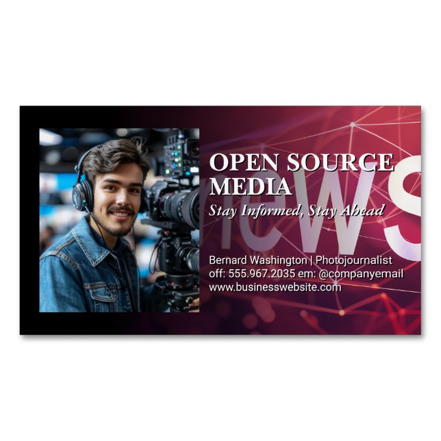 Kameraman im Studio-Set Magnetische Visitenkarte (Vorderseite)
