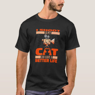 Kameramann Katze Videografie Videograf Kameramann T-Shirt