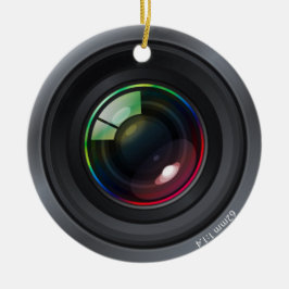 Kameraobjektiv - addieren Sie Ihr Foto Keramikornament