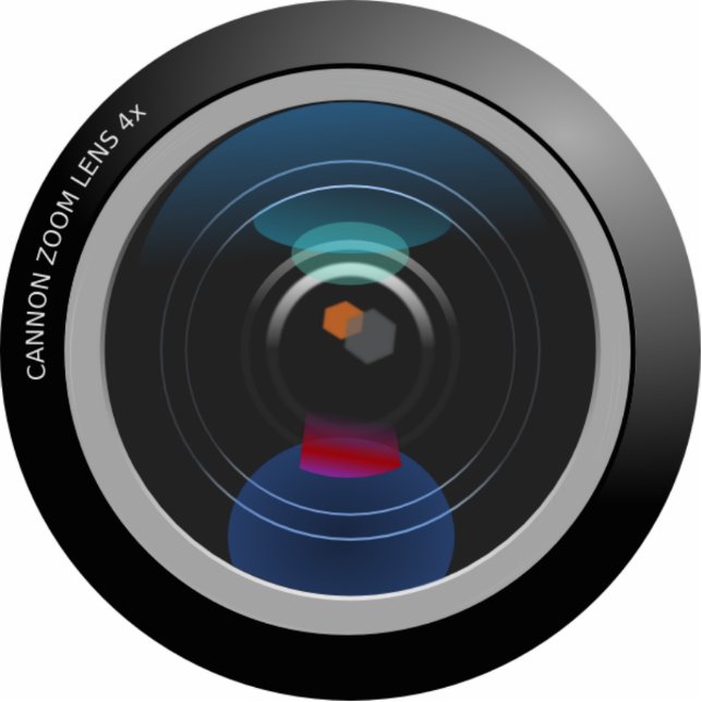 Kameraobjektiv-Verzierung Fotoskulptur Ornament (Vorne)