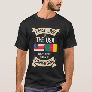 Kamerun Amerikanische Flagge USA Kamerunische Root T-Shirt