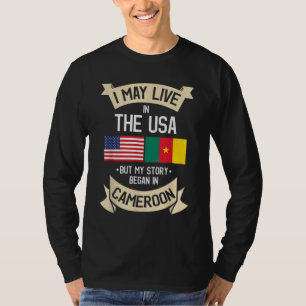 Kamerun Amerikanische Flagge USA Kamerunische Root T-Shirt