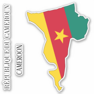 Kamerun Flag Map Patriotic Aufkleber