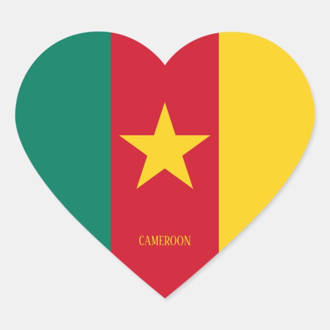 Kamerun Flag Patriotic Herz-Aufkleber (Vorderseite)