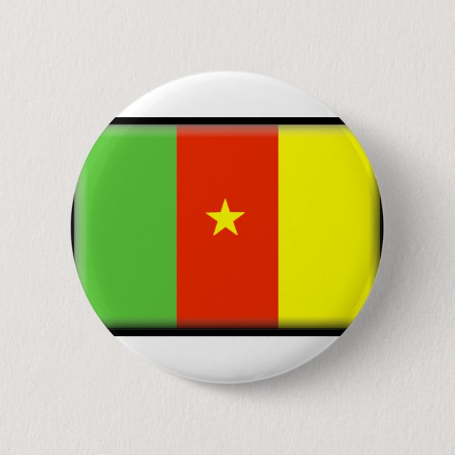 Kamerun-Flagge Button (Vorderseite)