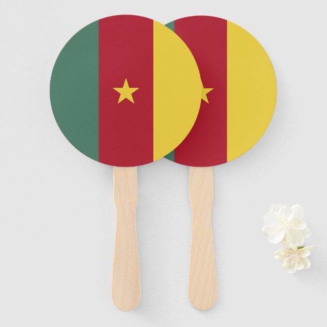 Kamerun Flagge Fächer (Vorne und Hinten)