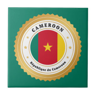 Kamerun-Flagge Fliese