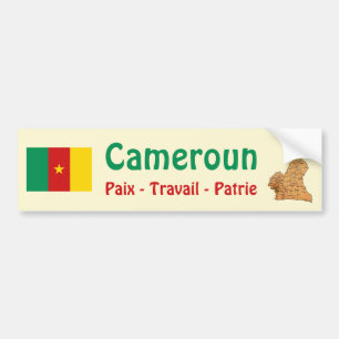 Kamerun Flagge + Karte Aufkleber Autoaufkleber