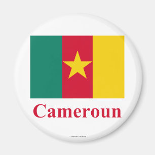 Kamerun-Flagge mit Namen auf französisch Magnet