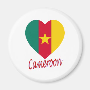 Kamerun-Flaggen-Herz Magnet