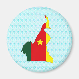Kamerun-Flaggen-Karte Größengleich Magnet