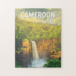 Kamerun Illustration Travel Art Vintag