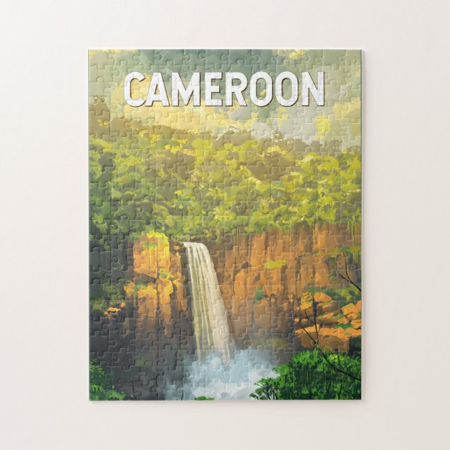 Kamerun Illustration Travel Art Vintag (Vertikal)