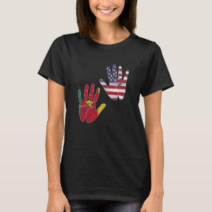 Kamerun Kamerun Kamerun Amerika Flagge Hand Mi T-Shirt