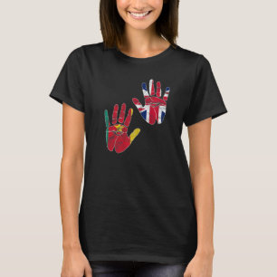 Kamerun Kamerun Kamerunisches England Flaggenblatt T-Shirt