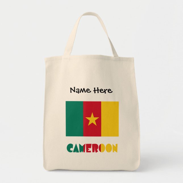 Kamerun Kamerunische Flagge Schwarze Personalisier Tragetasche (Vorne)