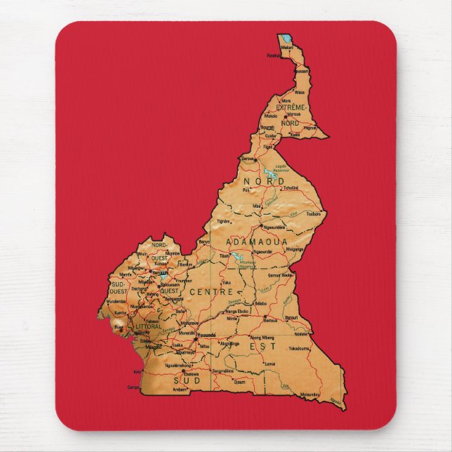 Kamerun-Karte Mousepad (Vorne)