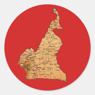 Kamerun-Kartenaufkleber Runder Aufkleber