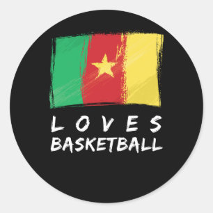 Kamerun Lieben Basketball Runder Aufkleber