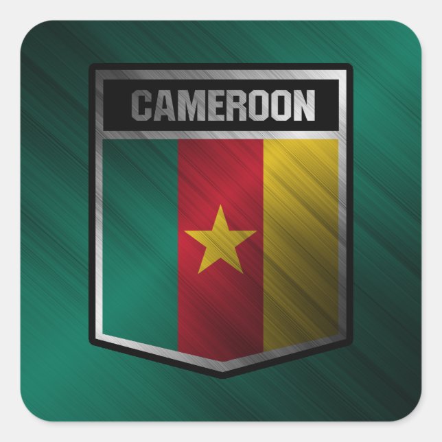 Kamerun Quadratischer Aufkleber (Vorderseite)