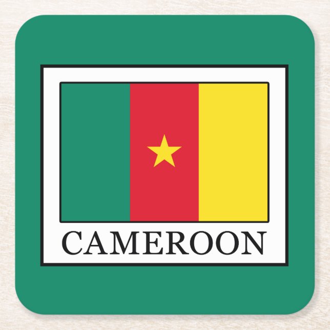 Kamerun Rechteckiger Pappuntersetzer (Vorderseite)