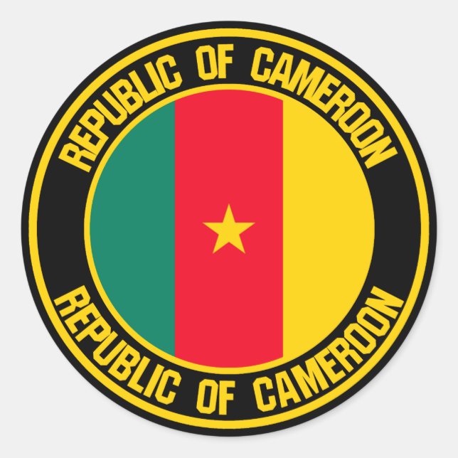 Kamerun-Runde-Emblem Runder Aufkleber (Vorderseite)