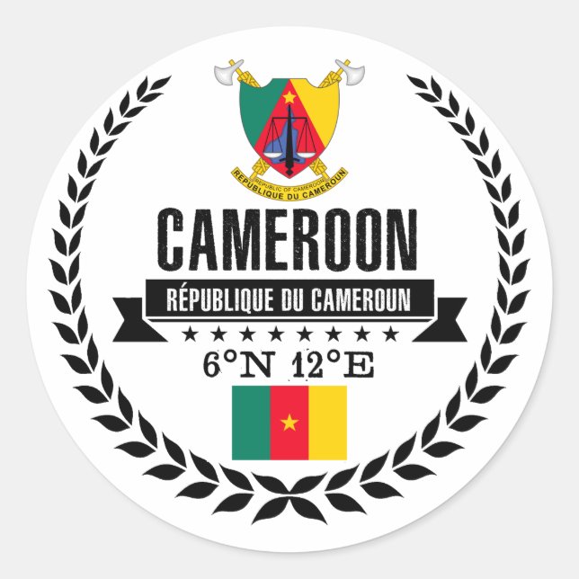 Kamerun Runder Aufkleber (Vorderseite)