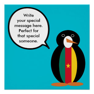 Kamerun sprechende Ms Penguin Personalisiert Poster