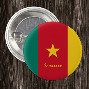 Kamerun-Taste, patriotische Kameruner Fahne-Mode Button
