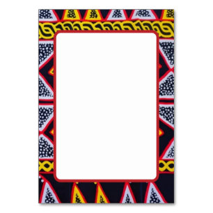 Kamerun Toghu Muster-Tischkarten Tischnummer