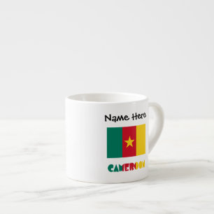 Kamerun und kamerunische Flagge Personalisiert Espressotasse