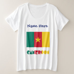 Kamerun und kamerunische Flagge Personalisiert Große Größe T-Shirt