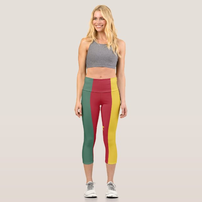 Kamerunaflagge Capri Leggings (Vorderseite)