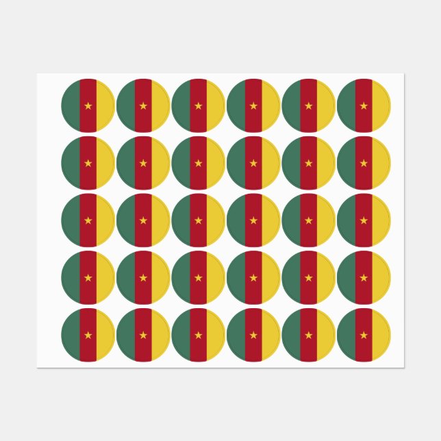 Kamerunaflagge Etiketten (Blatt)