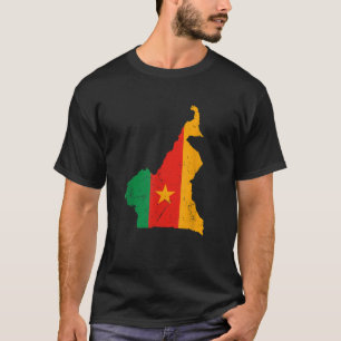 Kamerunaflagge mit Karte Souvenir-T-Shirt T-Shirt