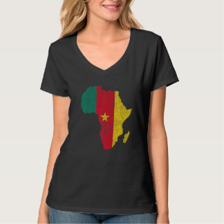 Kameruner Flagge Afrika Kontinentale Silhouette Gi T-Shirt