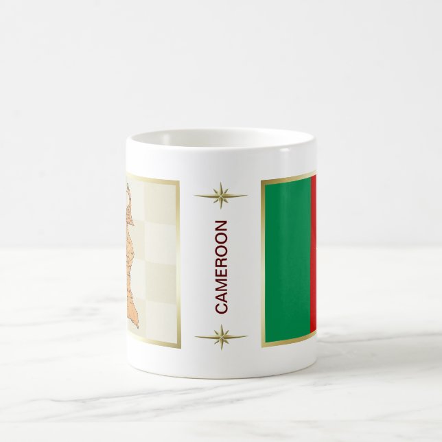 Kameruner Flagge + Karte Tasse (Mittel)